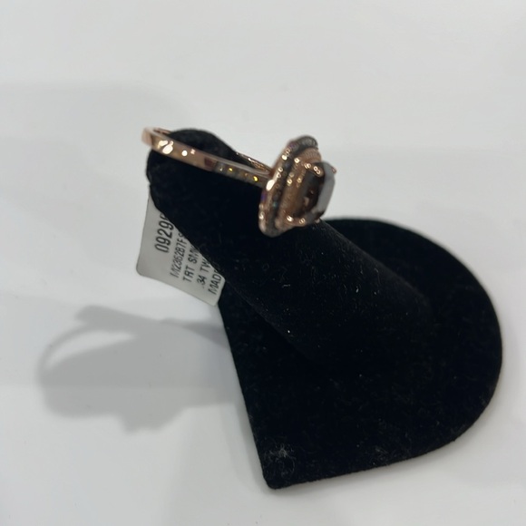 SMOKY QUARTZ APR 2.5ct RING .34 TW DIAMOND 14KT ROSE GOLD HALO SIZE 7 EXQUISITE - Picture 14 of 16